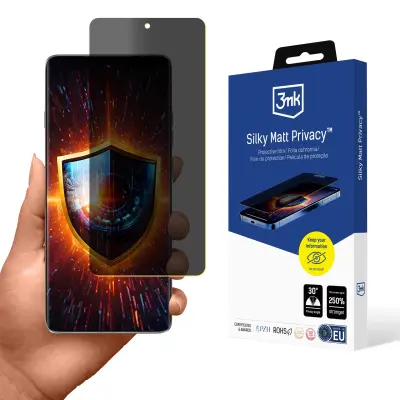 3MK KALJENO STEKLO S SVILNATO MAT ZAŠČITO ZA ZASEBNOST ZA MOTOROLA EDGE 60 PRO PROTECT