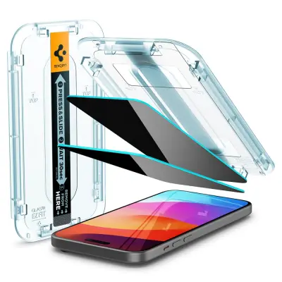 SPIGEN KALJENO STEKLO ZA IPHONE 15 PLUS 16 PLUS ZAŠČITA ZASEBNOSTI 2 KOS
