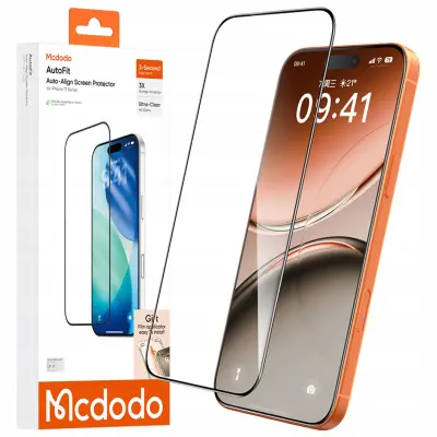 MCDODO KALJENO STEKLO, MOČNO, SAMONASTAVLJIVO ZA APPLE IPHONE 17