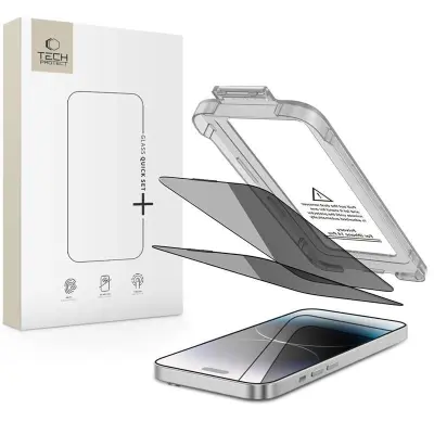 TECH-PROTECT ZAŠČITNO STEKLO ZA ZASEBNOST QUICK SET SPY+ ZA IPHONE 14 PRO