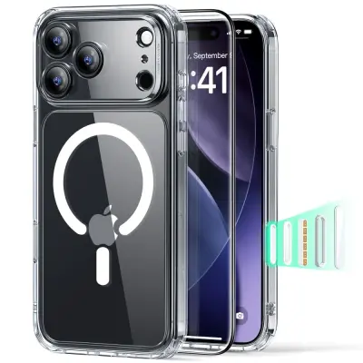 ESR CLASSIC HIBRID MAGSAFE KOMPLET ZA IPHONE 17 PRO MAX S KALJENIM STEKLOM