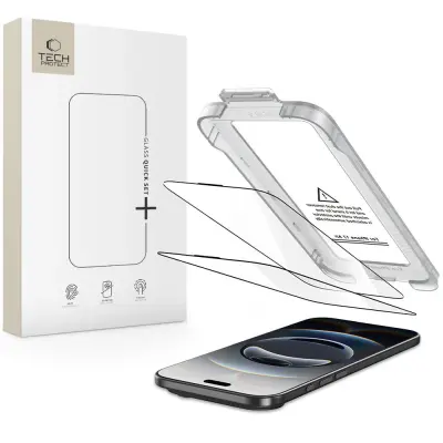 TECH-PROTECT KALJENO STEKLO QUICK SET+ 2-KOMPLET ZA IPHONE 17 ZRAČNA ZAŠČITA