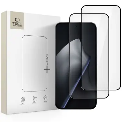 TECH-PROTECT KALJENO STEKLO GLASS FIT+ 2-KOMPLET ZA XIAOMI 15T 15T PRO ČRNO