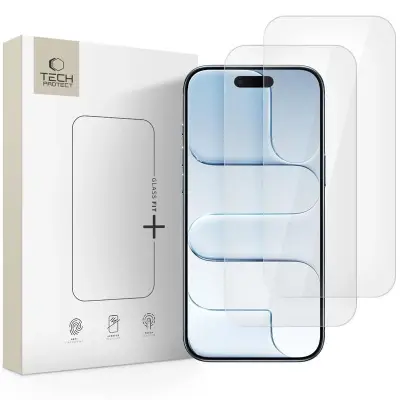 TECH-PROTECT KALJENO STEKLO GLASS FIT+ PAKET 2 KOSOV ZA IPHONE 17 ZRAČNA ZAŠČITA