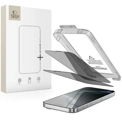 TECH-PROTECT HITRO NASTAVLJIVO STEKLO SPY+ ZA ZASEBNOST ZA IPHONE 16 PRO MAX