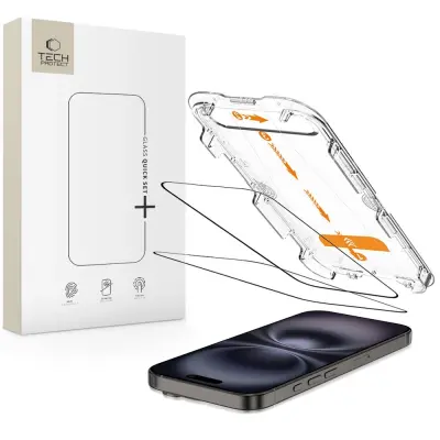 TECH-PROTECT KALJENO STEKLO QUICK SET + 2-KOMPLETNO ZAŠČITNO ZA IPHONE 15 IN 16