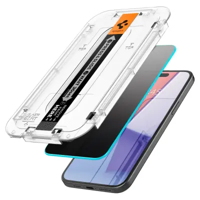 SPIGEN KALJENO STEKLO GLAS.TR EZ FIT ZA IPHONE 15 PRO, ZAŠČITA PRED PRASKAMI
