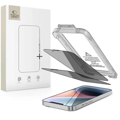 TECH-PROTECT ZAŠČITNA STEKLA ZA ZASEBNOST, HITRI SET SPY+, 2 KOMADA, ZA IPHONE 13 IN 13 PRO