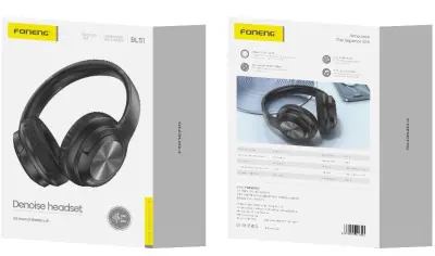 FONENG BLUETOOTH NAUŠNE SLUŠALKE ZA TELEFON, TABLIČNI RAČUNALNIK, ANC, ENC, ZLOŽLJIVE
