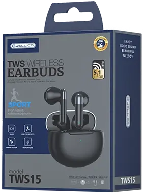 BREZŽIČNE SLUŠALKE JELLICO TWS15 ZA IPHONE 12 13 14 S STEREO ZVOKOM