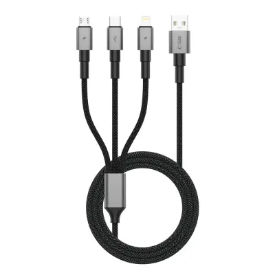 TECH-PROTECT 3-V-1 KABEL ZA LIGHTNING MICRO-USB USB-C 120 CM ZA TELEFONE