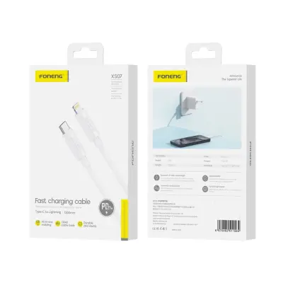 FONENG USB-C LIGHTNING KABEL ZA IPHONE IPAD PD 27W 1 2M HITRIČNI PRIKLJUČEN