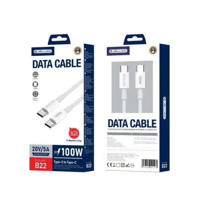 JELLICO USB-C NA USB-C PD KABEL 100W 1M ZA PRENOSNIK, TELEFON IN IPHONE 12, 13, 14