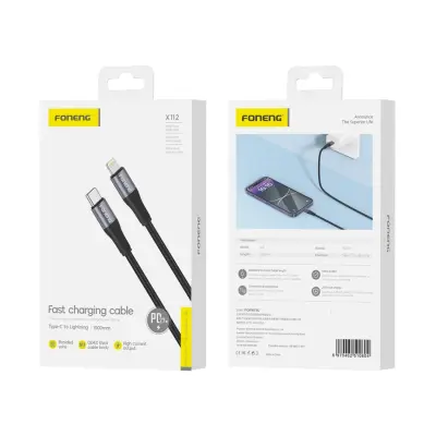 FONENG USB-C NA LIGHTNING PD KABEL 27W ZA IPHONE 12 13 14 HITRO POLNJENJE