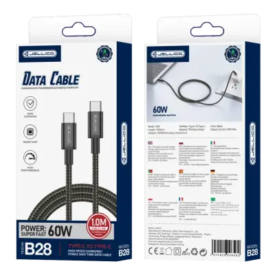 JELLICO KABEL USB-C - USB-C PD 60W 1M ZA PRENOSNIKE, APPLE TELEFONE, SAMSUNG