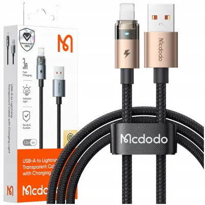 MCDODO USB KABEL ZA HITRO POLNJENJE ZA IPHONE LIGHTNING PD 36W 1M LED ZLAT