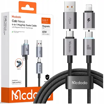 MCDODO USB-C KABEL USB 4V1 ZA HITRO POLNJENJE ZA IPHONE 14 MACBOOK 60W 1M