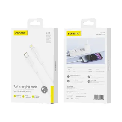 FONENG USB-C LIGHTNING KABEL 27W ZA IPHONE 11 12 13 14 1M HITRO POLNJENJE