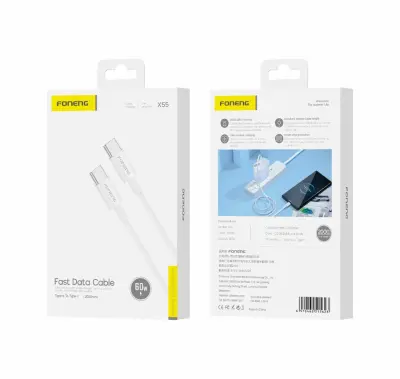 FONENG USB-C 60W PD KABEL ZA TELEFONE 2M Z VISOKO HITROSTJO POLNJENJA
