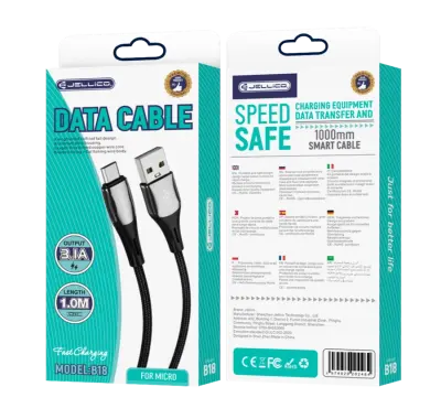 JELLICO MICRO USB KABEL 3.1A 1M ZA TELEFONE LG XIAOMI HITRO POLNJENJE 1M