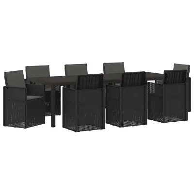 vidaXL Komplet za jedilnico v vrtu z blazino 9 pcs Antracit PP