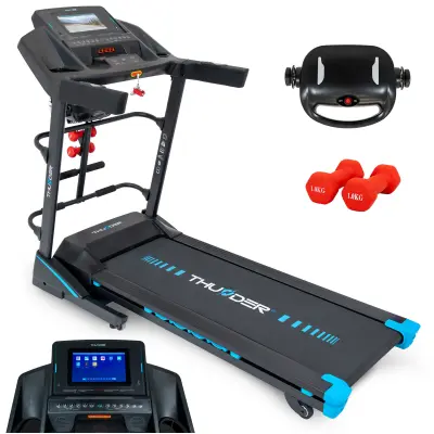Napredna tekaška steza THUNDER RONX-DS-TFT-BLACK – 3 HP, 18 km/h, 15-stopenjski naklon, 10,1" TFT Android