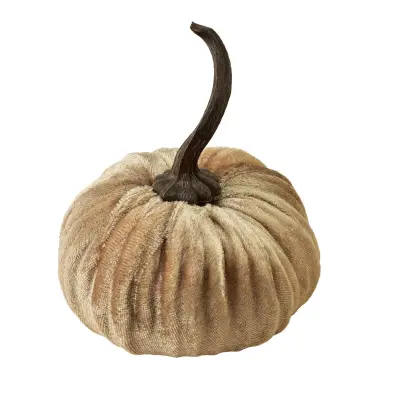 okrasna figura žamet Mondex Mave 13x13x7/14cm oranžna 1 kos