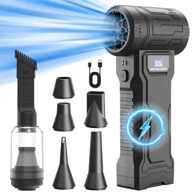 Prenosni ročni zračni duster 110000RPM, 4000mAh, ABS črn