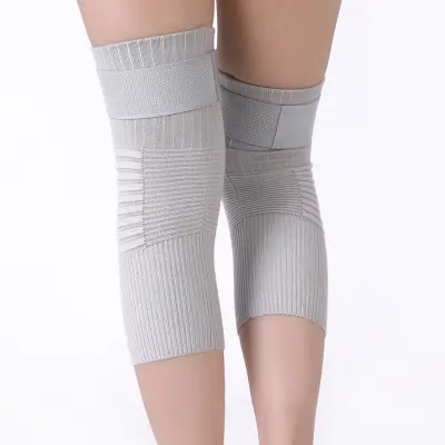 Poletni tanki brezšivni kolenski rokavi s podporo in trakom Grey XL