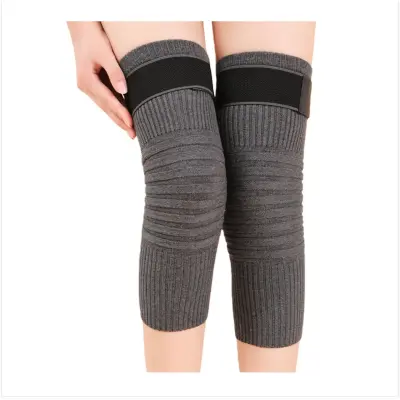 3D upognjeni kolenski grelniki iz flisa - Zimska toplotna zaščita nog, Unisex Gray XXL
