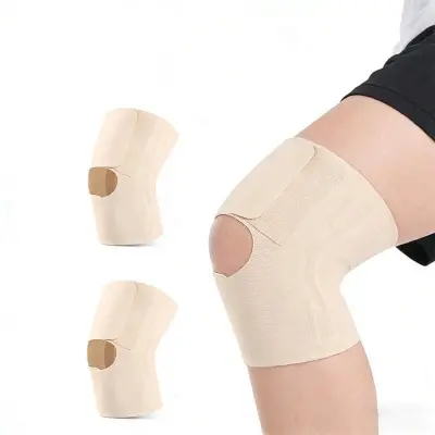 Nevidni kolenski vložki 2 kosa – 1mm najlon, 360° kompresija Beige M
