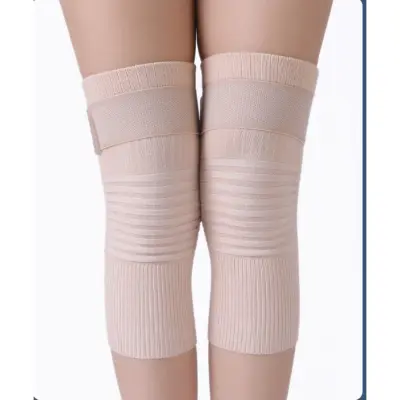 Poletni tanki brezšivni kolenski rokavi s podporo in trakom Beige XL