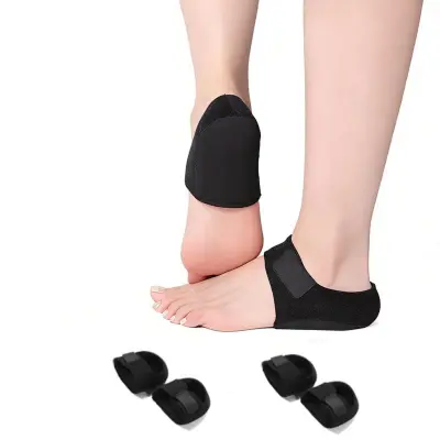 Silikonski blažilni vložki za peto, 2 para, vlažilni gel Black L