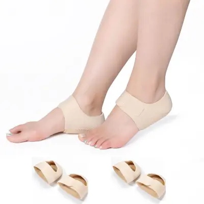 Silikonski blažilni vložki za peto, 2 para, vlažilni gel Beige S