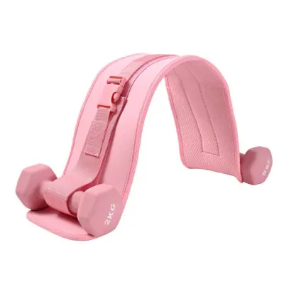 Neoprenski oblazinjen pas za hip thrust z ročnimi utežmi, 70cm x 14cm Pink