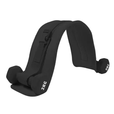 Neoprenski oblazinjen pas za hip thrust z ročnimi utežmi, 70cm x 14cm Black