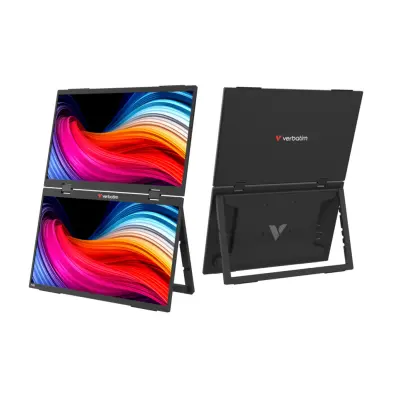 Prenosni monitor Verbatim 39,6 cm (15,6") Dual Essentials 1920x1080  60Hz IPS 10ms Mini-HDMI USB-C-Out Zvočniki 2x1W  NTSC45%