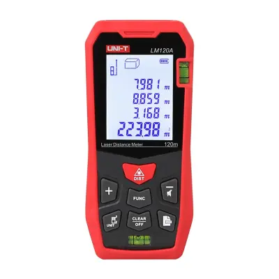 LASERSKI DALJIMMER UNI-T LM120A ZA MERJENJE RAZDALJE IN RAZDALJE, ENOSTAVEN ZA UPORABO