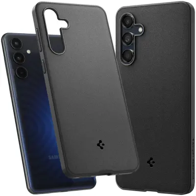 SPIGEN ESSENTIAL PESKOVANI OVITEK ZA GALAXY M55 5G ZAŠČITNI MAT ČRN