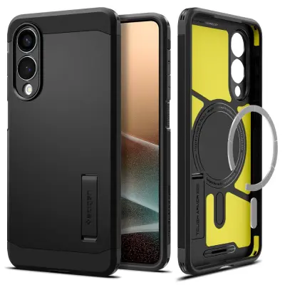 OVITEK SPIGEN TOUGH ARMOR MAGSAFE ZA SAMSUNG GALAXY S25 Z ZAŠČITO ROBOV