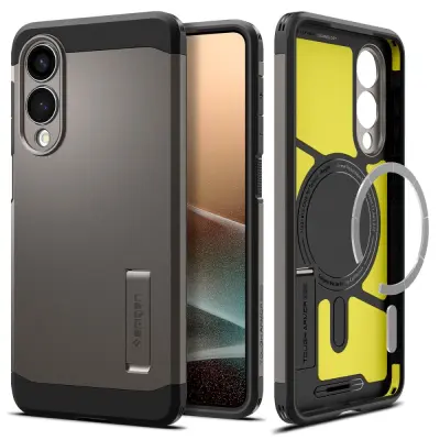 OVITEK SPIGEN TOUGH ARMOR MAGSAFE ZA SAMSUNG GALAXY S25 Z ZAŠČITO ROBOV