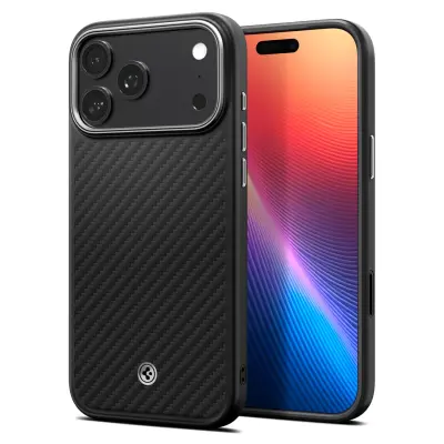 OVITEK SPIGEN ENZO IZ ARAMIDA ZA IPHONE 17 PRO MAX MAGSAFE Z KARBONOM