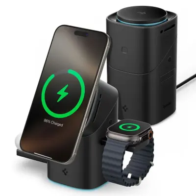 BREZŽIČNI POLNILEC SPIGEN 3-V-1 QI2 ZA TELEFONE MAGSAFE