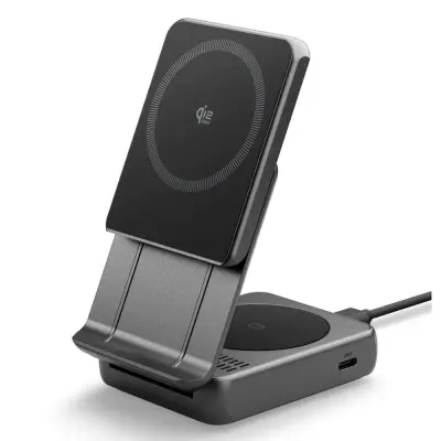 SPIGEN EF302MOQ MAGNETNI POLNILEC ZA MAGSAFE 25W QI 2.2 ZA 2 NAPRAVI