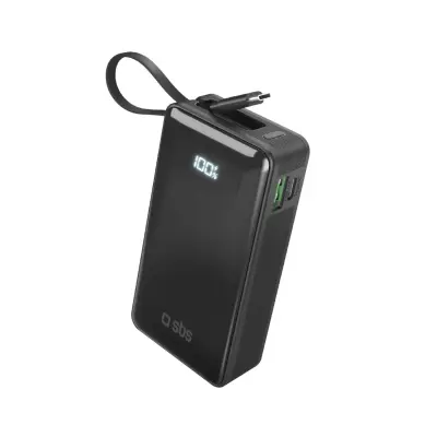 SBS POWERBANK 10000 MAH 20W ZA PAMETNE TELEFONE Z VGRAJENIM USB-C KABLOM