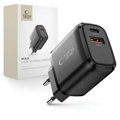 TECH-PROTECT NCA20 PD 20W QC3.0 STENSKI POLNILEC ZA TELEFONE Z USB-C