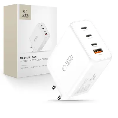 TECH-PROTECT NC240W-GAN PD 240W STENSKI POLNILEC ZA TELEFONE QC3.0, BEL