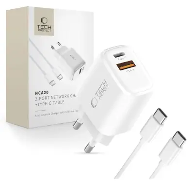 TECH-PROTECT NCA20 PD 20W QC3.0 STENSKI POLNILEC ZA TELEFONE Z USB-C
