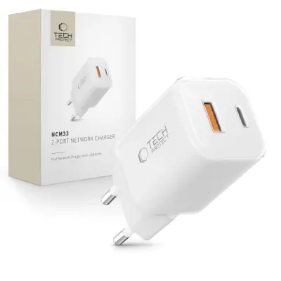 TECH-PROTECT STENSKI POLNILEC NCM33W 2-PORTNI PD33W QC3.0 ZA APPLE