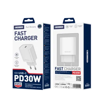 JELLICO 30W 1XUSB-C PD STENSKI POLNILEC ZA IPHONE ANDROID S HITRIM POLNJENJEM